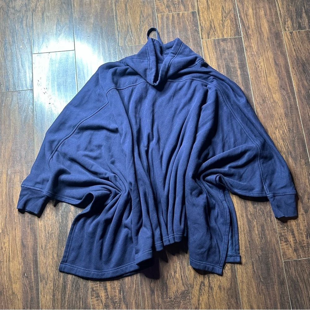 UGG Blue Pichot Poncho Fleece Hooded Sweatshirt - Picture 3 of 5